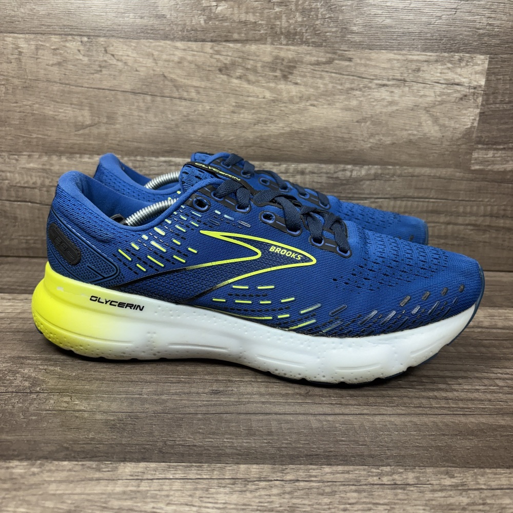 Brooks Glycerin 20 Blue Yellow Mens US Size 9.5 EUR 43 1103821D482 Running Shoes